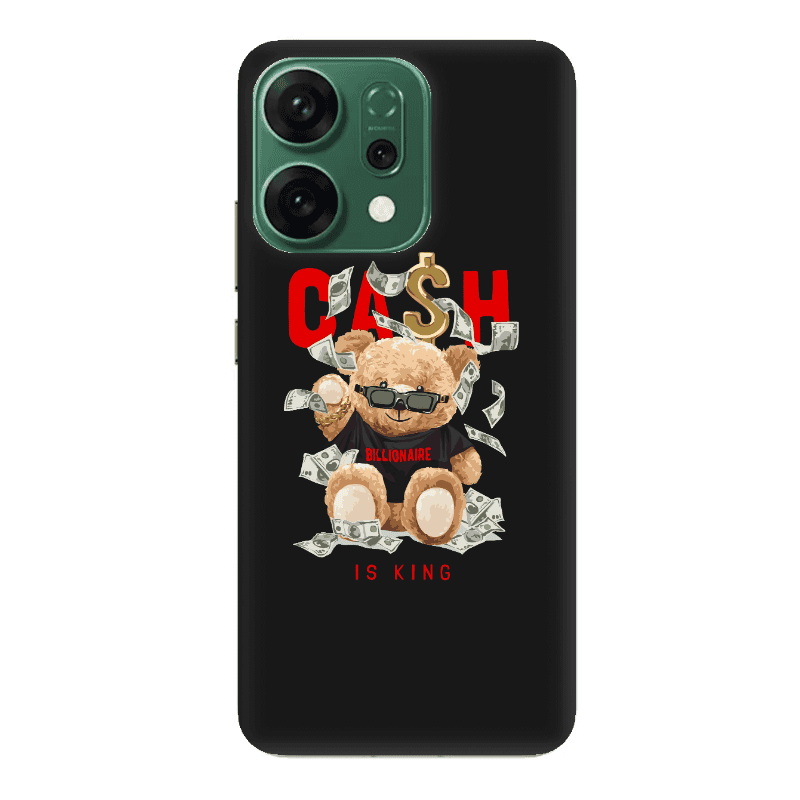 Oppo RENO 14 Cash is king Black Colored Silicone TPU Θήκη